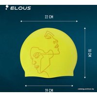 Шапочка для плавания Elous EL009 (лица, желтый)
