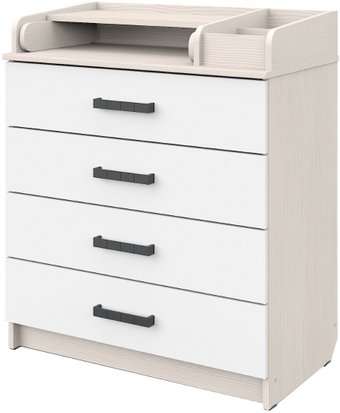 Детский комод Атон Мебель Marvin (бодяга светлый/белый)