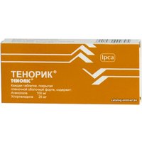 Препарат для лечения заболеваний сердечно-сосудистой системы IPCA Тенорик, 100 мг/25 мг, 28 таб.