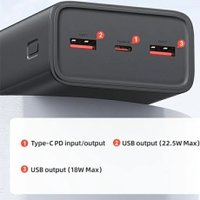 Внешний аккумулятор Usams CD185 PB68 30000mAh (черный)