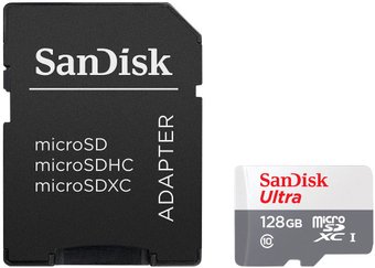 Карта памяти SanDisk Ultra microSDXC SDSQUNR-128G-GN3MA 128GB (с адаптером)