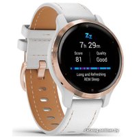 Умные часы Garmin Venu 2S (розовое золото/белый кожаный)