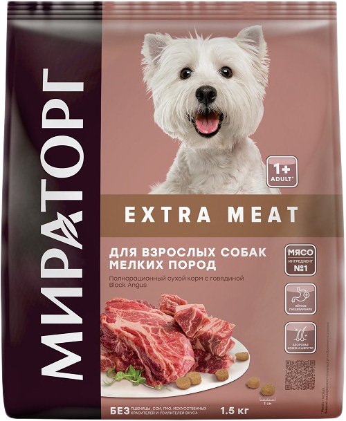 

Сухой корм для собак Мираторг Extra Meat с говядиной Black Angus для мелких пород 1.5 кг