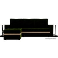 Угловой диван Craftmebel Атланта М угловой 2 стола (нпб, левый, зеленый вельвет)