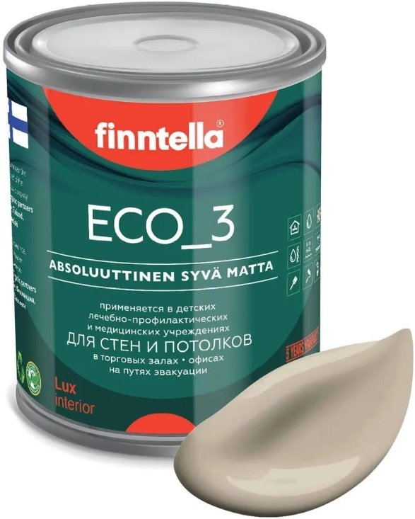 

Краска Finntella Eco 3 Wash and Clean Norsunluu F-08-1-1-LG150 0.9 л (бежевый)