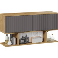 Шкаф распашной Трия Хилтон с полкой 1100 (дуб крафт золотой/графит матовый)