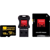 Карта памяти Strontium Nitro 466X microSDXC (Class 10) 128GB + адаптер (SRN128GTFU1C)