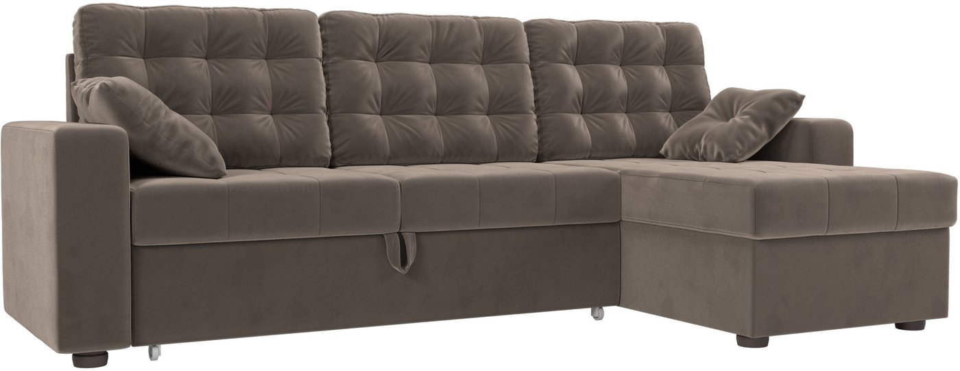 

Угловой диван Лига диванов Камелот правый 109756 (велюр коричневый)