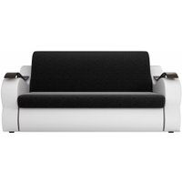Диван Лига диванов Меркурий 100350 160 см (микровельвет черный/экокожа белый)