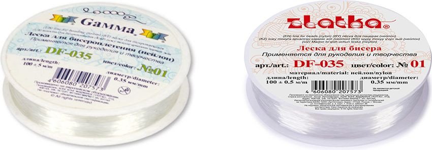 

Набор бисероплетения Zlatka Леска для бисера DF-035 d 0.35 мм 100 м (№01 белый)