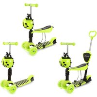 Трехколесный самокат Moby Kids Божья коровка 3 в 1 641274 (зеленый)