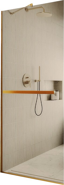 

Душевая стенка MaybahGlass 109x195 MGD-709-3у (бронзовое стекло/золотой)