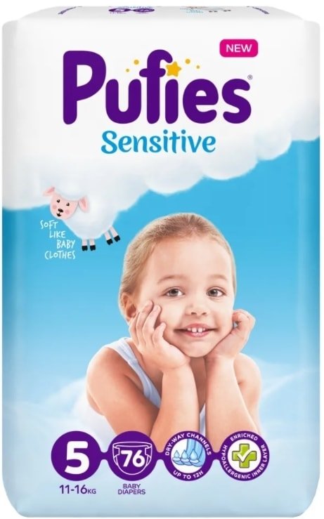 

Подгузники Pufies Sensitive Giga 5 Junior (76 шт)