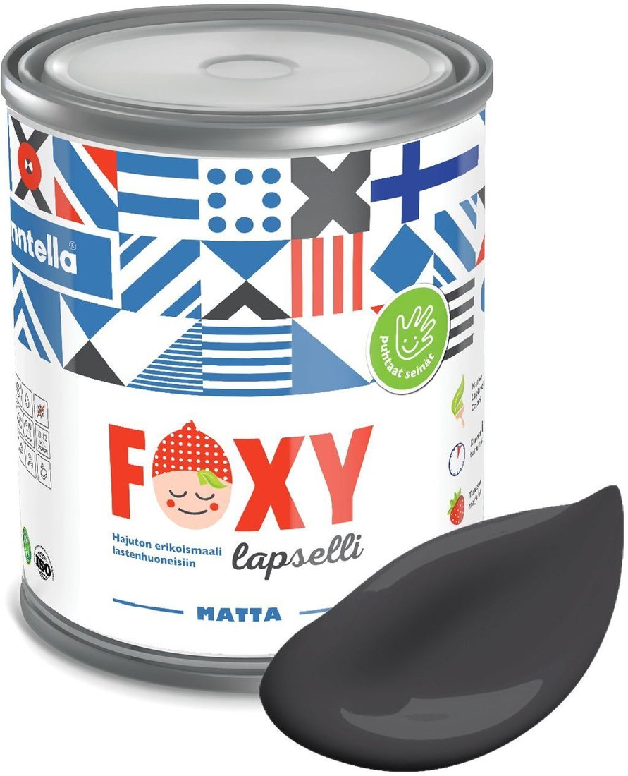 

Краска Finntella Foxy Lapselli Matte Vene F-50-1-1-FL207 0.9 л (черный, серый)