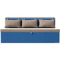 Диван Лига диванов Метро 105011 (велюр бежевый/голубой)