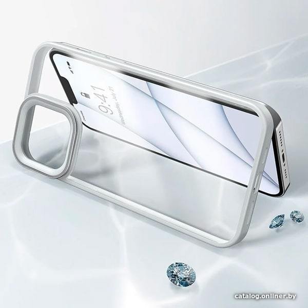 Чехол для телефона Baseus Crystal для iPhone 13 Pro (серебристый)