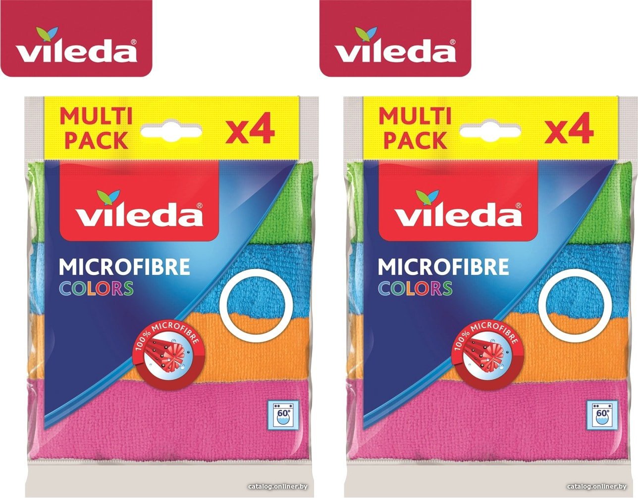 

Салфетка хозяйственная Vileda Колорс 4шт 2 уп