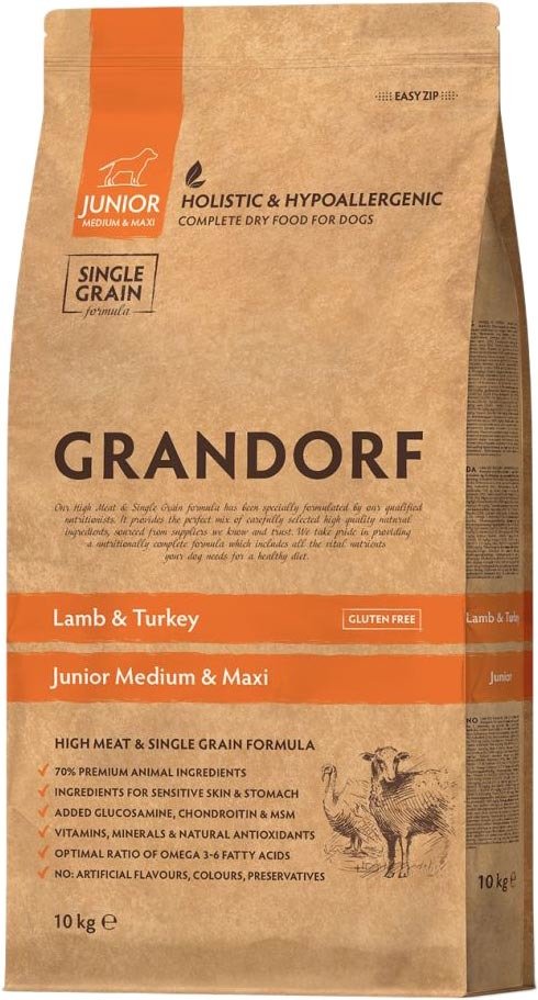 

Сухой корм для собак Grandorf Lamb & Turkey Junior Medium & Maxi (с ягненком и индейкой) 10 кг