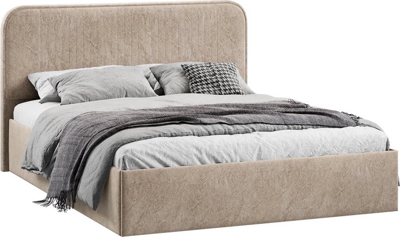 

Кровать Трия каркас Тиффани Тип 1 c ПМ 180x200 (микровелюр Wellmart Dark Beige)