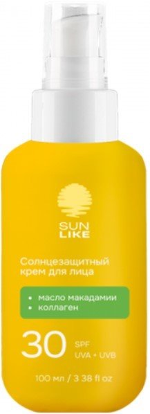 

Крем солнцезащитный Sun Like Для лица SPF30 (100 мл)