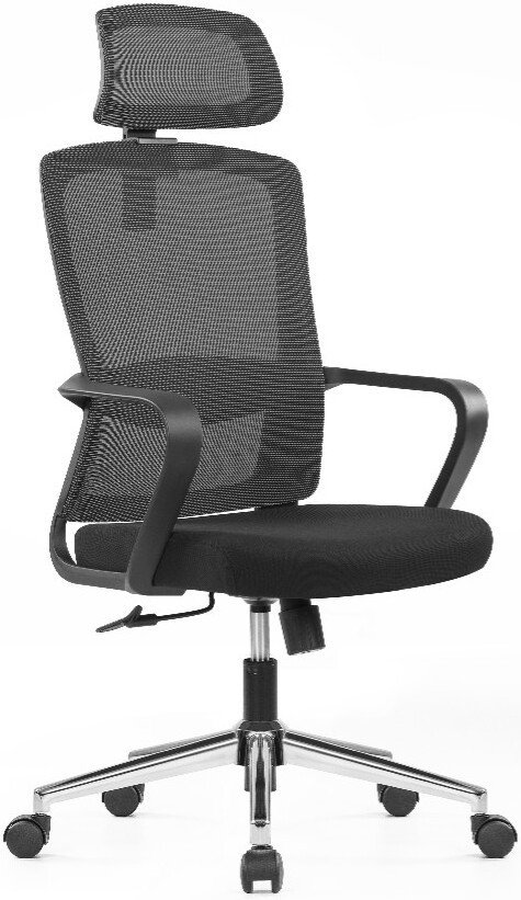 Офисное кресло SitZone U-060A (сетка/ткань, черный, крестовина хром)