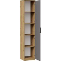 Шкаф-пенал Трия Хилтон для белья исп.2 (дуб крафт золотой/графит матовый)