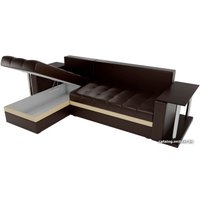 Угловой диван Craftmebel Атланта М угловой 2 стола (боннель, левый, коричневая экокожа)