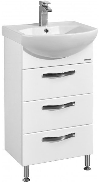 

Акватон Тумба Ария 50 Н 1A1402K0AA010 с умывальником Смайл 50 (белый)