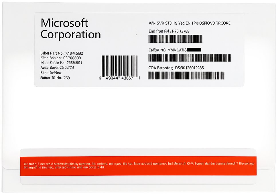 Операционная система Microsoft Windows Server 2019 (1 ПК, бессрочная лицензия)