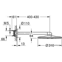 Верхний душ Grohe Rainshower 310 SmartActive 26475AL0 (темный графит, матовый)