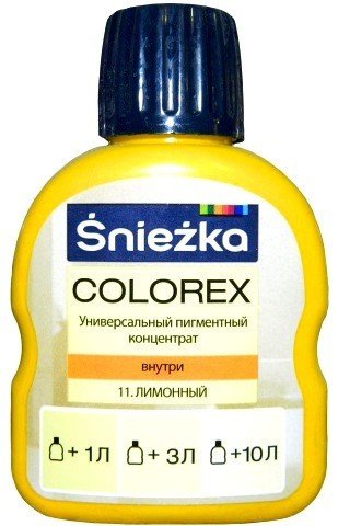 

Колеровочная краска Sniezka Colorex 0.1 л (№11, лимонный)