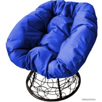 Кресло M-Group Пончик 12320410 (черный ротанг/синяя подушка)