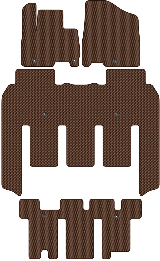 

Комплект ковриков для авто Alicosta Kia Carnival IV (минивэн / KA4/ 7 мест) 2020 - Н.В. +3 ряд (коричневый, сота)