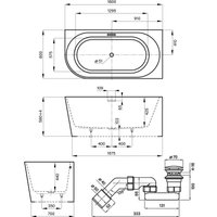 Ванна Wellsee Excellence Pro 180x80 28761201R (пристенная ванна (правая) белый глянец, экран, ножки, сифон-автомат хром)