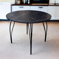 Кухонный стол Arvento Флок раздвижной (мрамор неро маркина)