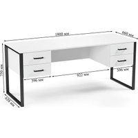 Стол Soma Slava 180x66 (белый/черный)