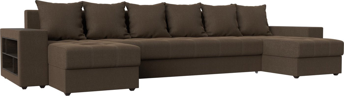 

П-образный диван Лига диванов Дубай левый 110583 (рогожка коричневый)