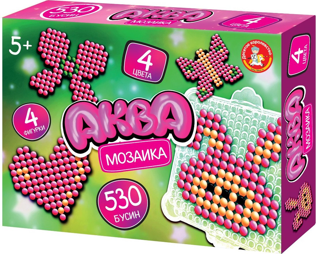 

Развивающая игра Десятое королевство Аквамозаика Бабочки, сердечки 06016