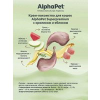 Лакомство для кошек AlphaPet Superpremium Крем-лакомство с кроликом и яблоком 48 г