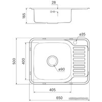 Кухонная мойка IDDIS Basic BAS65SLi77