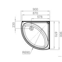 Душевая кабина Domani-Spa Simple 110 High (белый/прозрачное стекло)