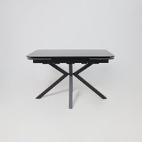 Кухонный стол Аврора Рейн New 1400-2040x900 (камень черный Greys Black/черный матовый)