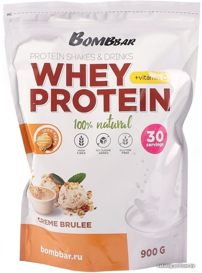 Протеин сывороточный (концентрат) Bombbar Whey Protein (900 г, крем-брюле)