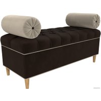 Банкетка Лига диванов Глория 29274 (микровельвет коричневый/бежевый/бежевый)