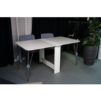 Стол-книга Stoloff Мечта 1600x850 (белый/сосна лофт, опоры складные, углы закругленные с роликами и ручками)