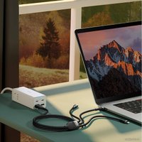 Кабель Baseus CASS030105 USB-C/A - USB-C, microUSB, Lightning (1.2 м, сиреневый)