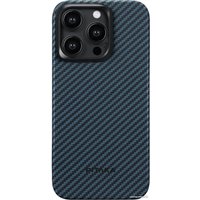 Чехол для телефона Pitaka MagEZ Case 4 для iPhone 15 Pro Max (1500D twill, черный/синий)