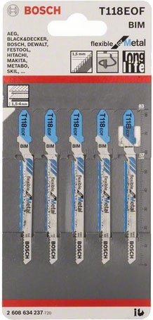 

Набор пильных полотен Bosch T118EOF 2608634237