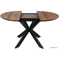 Кухонный стол ОКА Раунд 100-140x75 (дуб мореный/черный)