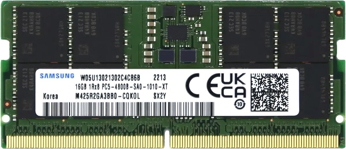 

Оперативная память Samsung 16ГБ DDR5 SODIMM 4800 МГц M425R2GA3BB0-CQK